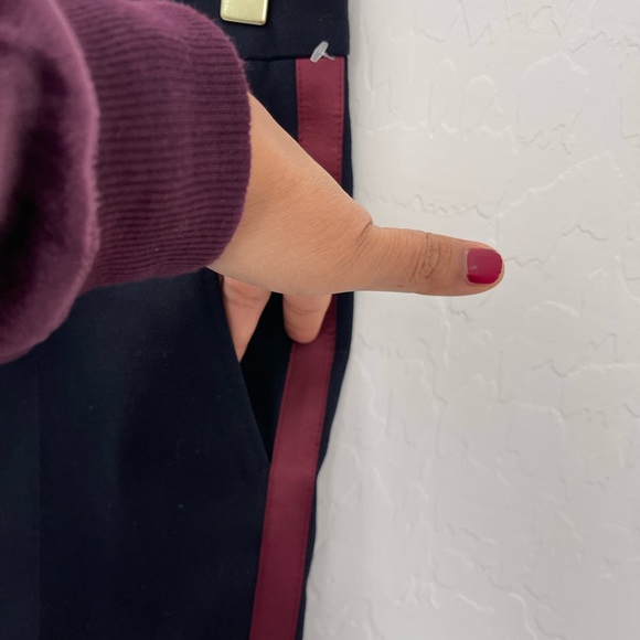 BURBERRY Men’s Wool Navy Blue Trousers/Pants With Side Stripe Sz Small NWOT - Picture 4 of 10